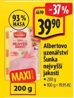 Albert Albertovo uzenářství Šunka nejvyšší jakosti nabídka