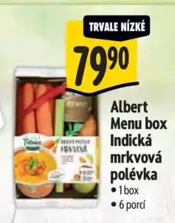 Albert Albert Menu box Indická mrkvová polévka nabídka