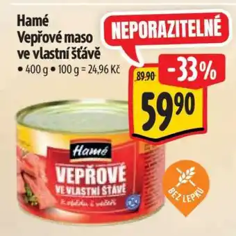 Albert Hamé Vepřové maso ve vlastní šťávě nabídka