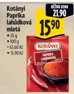 Albert Kotányi Paprika lahůdková mletá nabídka