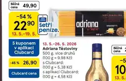 Tesco Adriana těstoviny nabídka