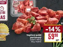 Billa Vepřový guláš porcovaný balení nabídka