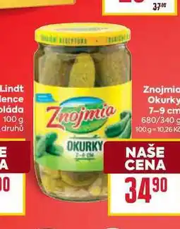 Billa Znojmia Okurky 7-9 cm 680/340g nabídka