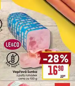 Billa Vepřová šunka z pultu lahůdek cena za nabídka