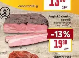 Billa Anglická slanina speciál z pultu lahůdek cena za nabídka