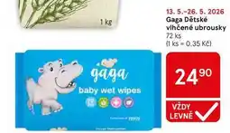 Tesco Gaga Dětské vlhčené ubrousky, 72 ks nabídka