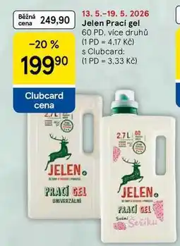 Tesco Jelen Prací gel, 60 PD, více druhů nabídka
