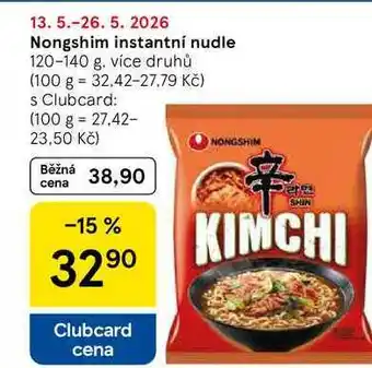 Tesco Nongshim instantní nudle nabídka