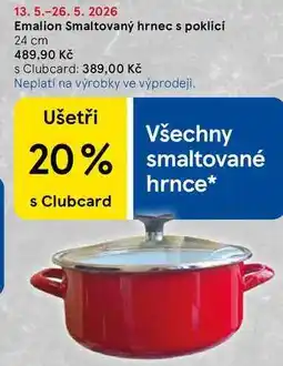 Tesco Emalion Smaltovaný hrnec s poklicí, 24 cm nabídka