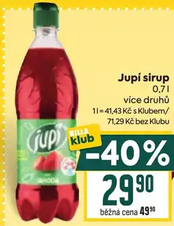 Billa Jupí sirup nabídka