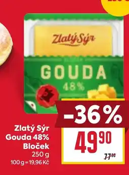 Billa Zlatý Sýr Gouda 48% Bloček nabídka