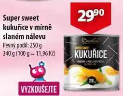 CBA Super sweet kukuřice v mírně slaném nálevu nabídka