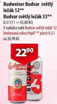 CBA Budweiser Budvar světlý ležák 12 nabídka