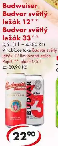 CBA Budweiser Budvar světlý ležák nabídka