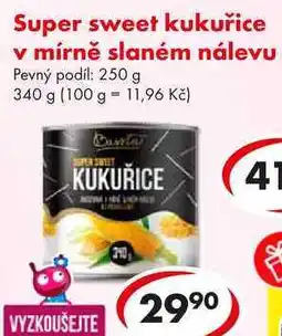 CBA Super sweet kukuřice v mírně slaném nálevu nabídka