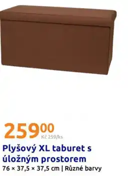 Action Plyšový XL taburet s úložným prostorem nabídka