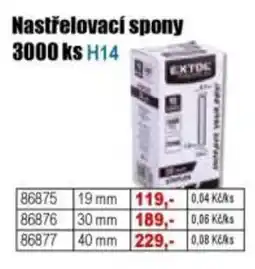 EVA Nastřelovací spony nabídka