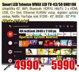 EVA Smart LED Televize VIVAX LED TV-43/50 UHD10K nabídka