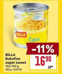 Billa BILLA Kukuřice super sweet 150/140 g nabídka