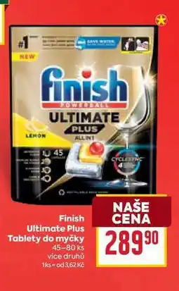 Billa Finish Ultimate Plus Tablety do myčky 45-80 ks nabídka