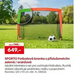 Pompo SPORTO Fotbalová branka s příslušenstvím zelená / oranžová nabídka