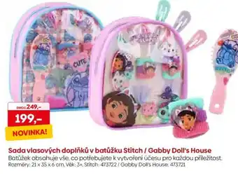 Sada vlasových doplňků v batůžku Stitch / Gabby Doll's House