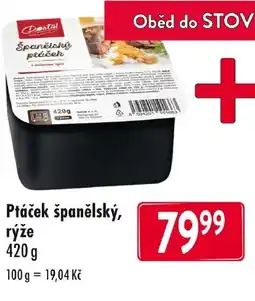 Qanto Ptáček španělský, rýže nabídka