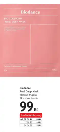 dm drogerie Biodance Real Deep Mask pleťová maska nabídka