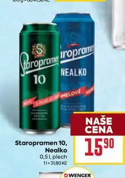 Billa Staropramen 10 0,5l, plech nabídka