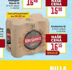 Billa Krušovice 12 6x 0,5l, plech nabídka