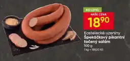Hruška Kostelecké uzeniny Špekáčkový pikantní točený salám nabídka