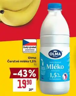 Billa Olma Čerstvé mléko 1,5% nabídka