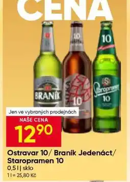 Hruška Ostravar 10 | Braník Jedenáct | Staropramen 10 nabídka