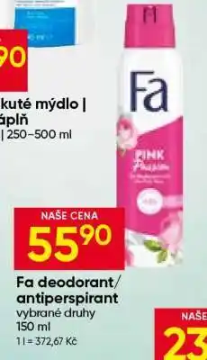 Hruška Fa deodorant, antiperspirant nabídka