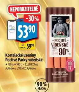 Albert Kostelecké uzeniny Poctivé Párečky vídeňské nabídka