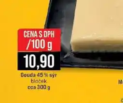 Jip Gouda 45% sýr bloček cca 300 g 100g nabídka