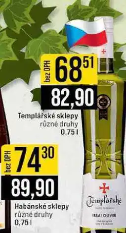 Jip Templářské sklepy různé druhy nabídka