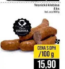 Jip Vesnická klobása 4 ks bal.cca 800 g 100g nabídka