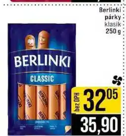 Jip Berlinki párky klasik nabídka