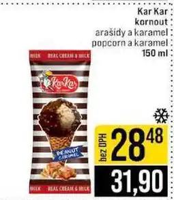Jip Kar Kar kornout arašidy a karamel popcorn a karamel nabídka