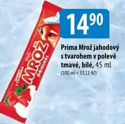 Bala Prima Mrož jahodový s tvarohem v polevě tmavé, bílé nabídka