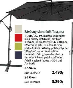 Bauhaus Závěsný slunečník Toscana nabídka