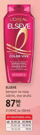 dm drogerie ELSEVE šampon na vlasy nabídka