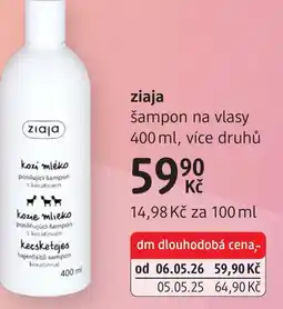 dm drogerie Ziaja šampon na vlasy nabídka
