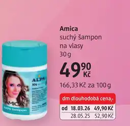 dm drogerie Amica suchý šampon na vlasy nabídka