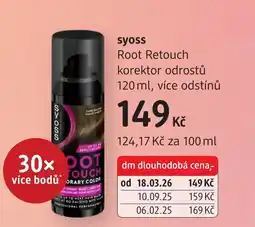 dm drogerie Syoss Root Retouch korektor odrostů nabídka