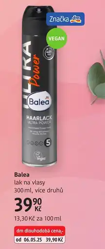 dm drogerie Balea lak na vlasy nabídka