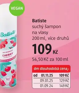 dm drogerie Batiste suchý šampon na vlasy nabídka