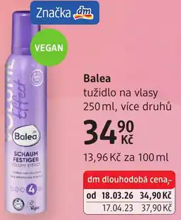 dm drogerie Balea tužidlo na vlasy nabídka
