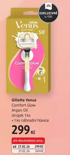 dm drogerie Gillette Venus ComfortGlow Argan Oil strojek nabídka